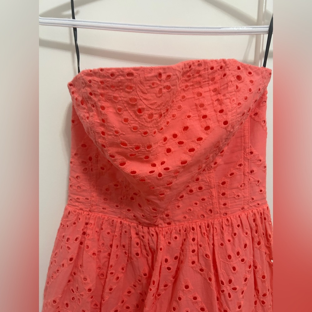 Strapless coral H&M Pink Eyelet Dress - Picture 3 of 4